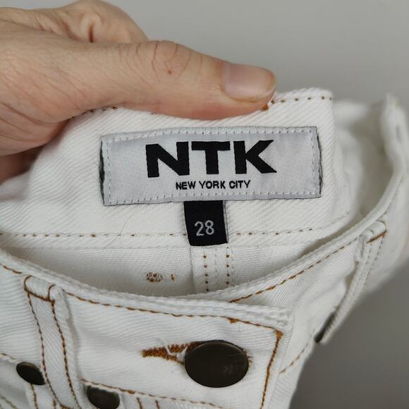 NTK The Rodeo Jeans Womens 28‎ White Seamed Wide Leg Western California Preppy - Picture 7 of 9